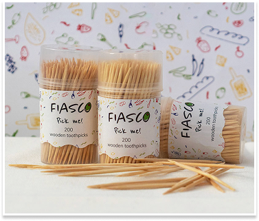 packaging Fiasco on tooth pic bottle